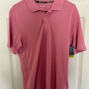 Tek Gear Pink Polo Shirt Performance Fabric